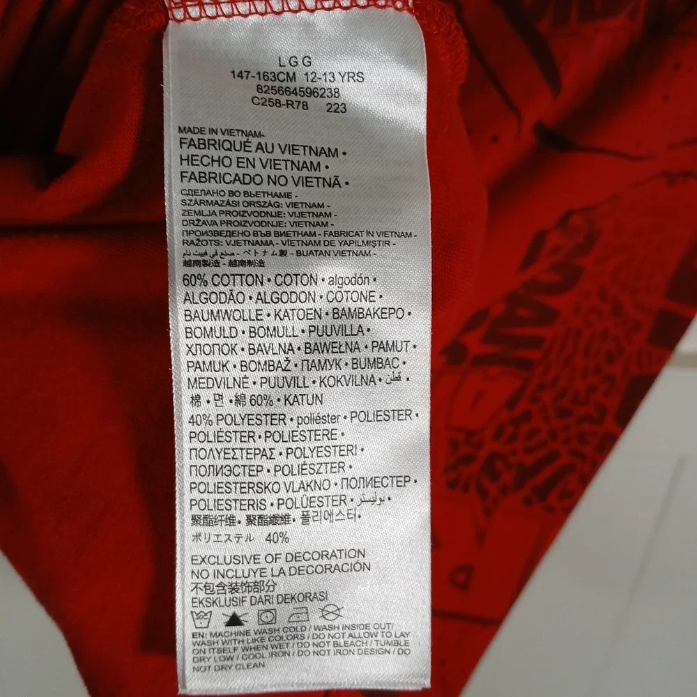Jordan Boys Red All Over Print Jumpman Logo T-Shirt Size Large (12-13) C258-R78 - Picture 6 of 9
